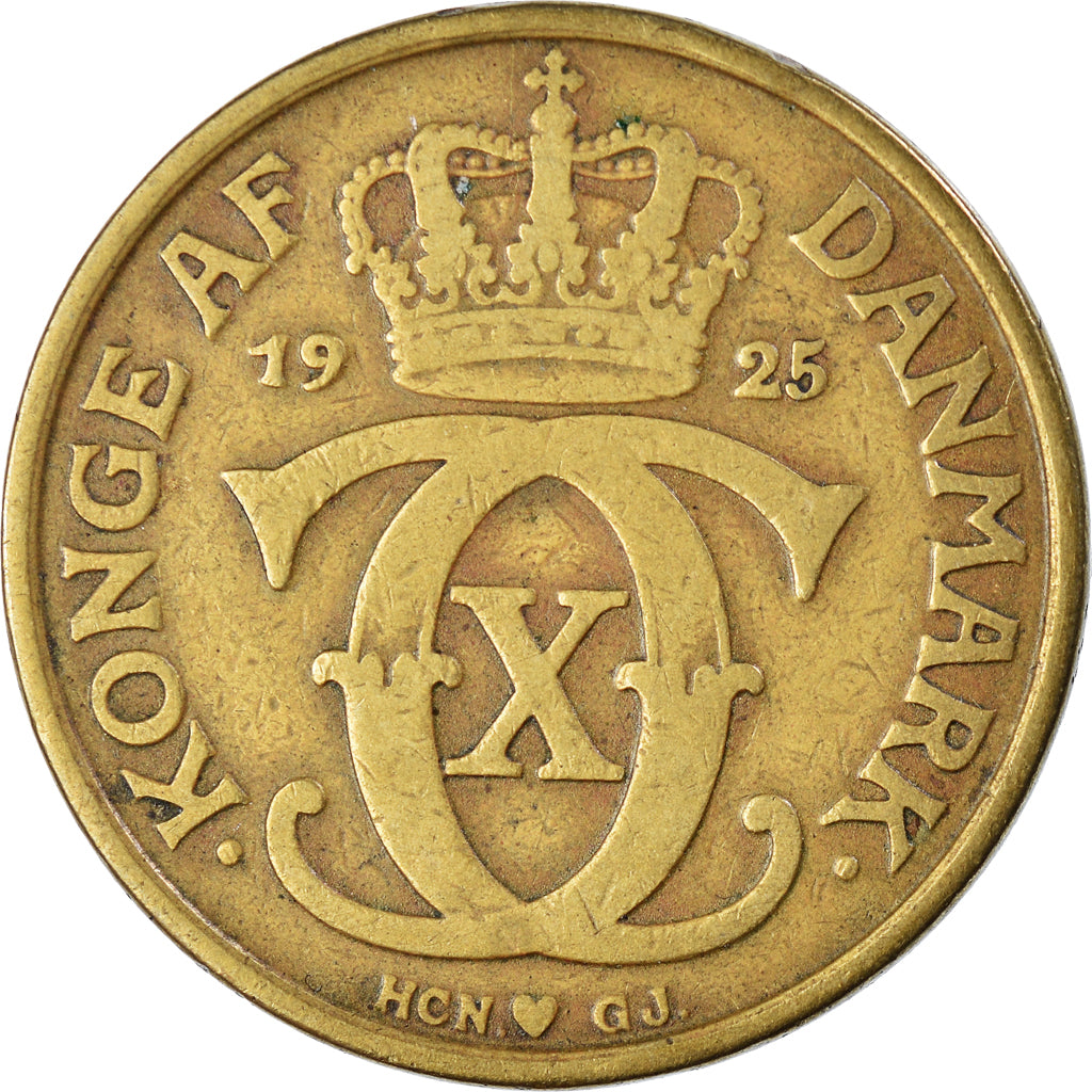 Coin, Denmark, Christian X, 2 Kroner, 1925, Copenhagen, AU(50-53)