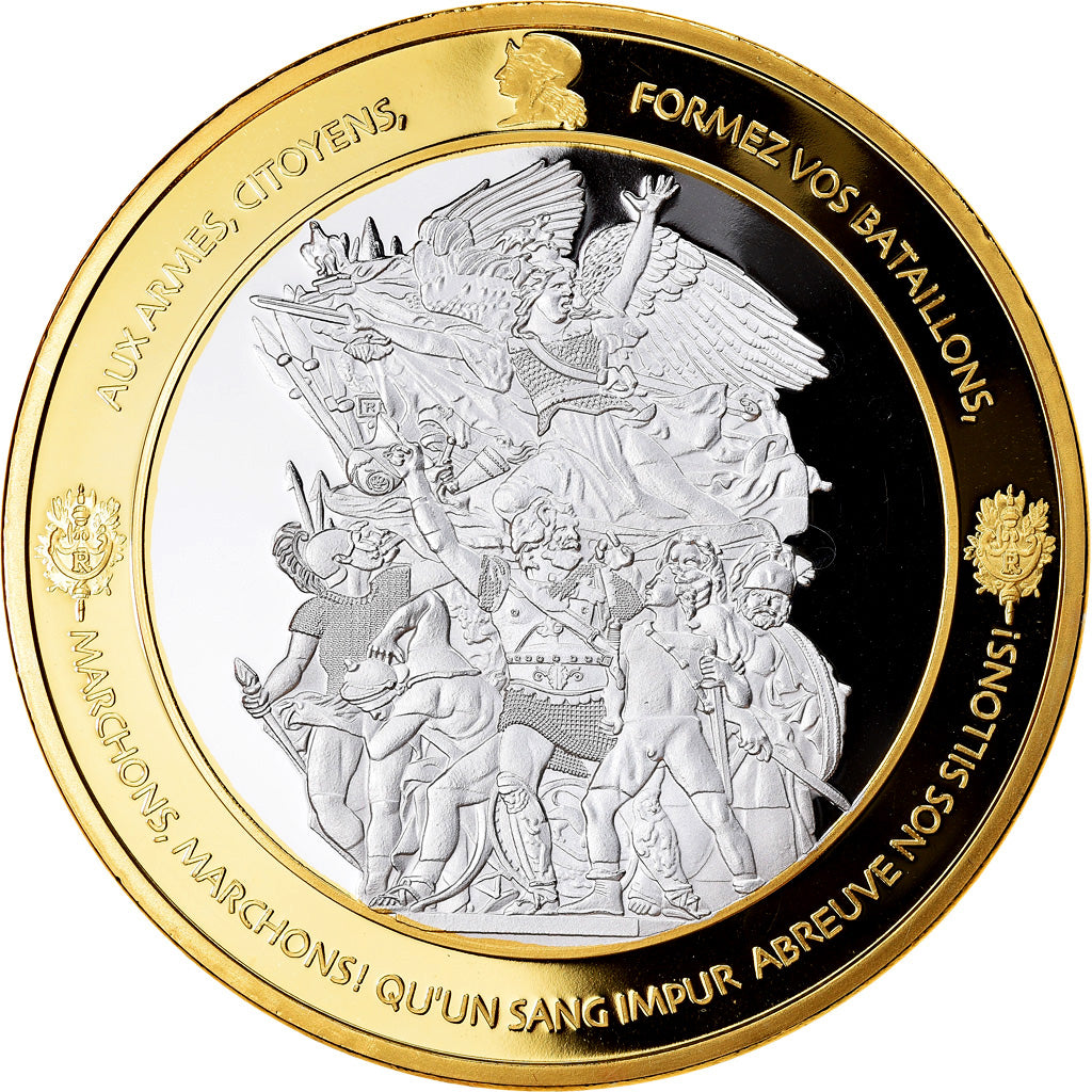 France, Médaille, Les piliers de la République, Marianne, FDC, Cuivre plaqué