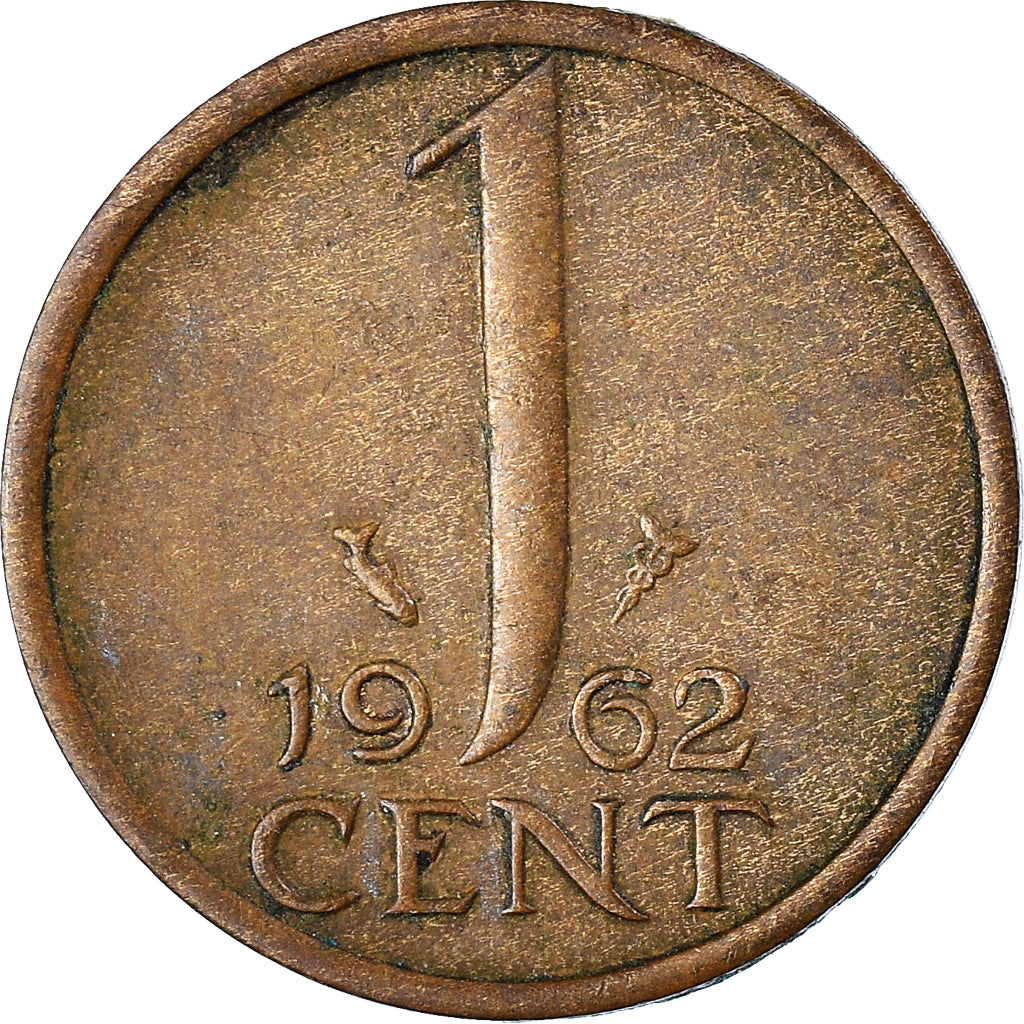 Coin, Netherlands, Juliana, Cent, 1962, VF(30-35), Bronze, KM:180