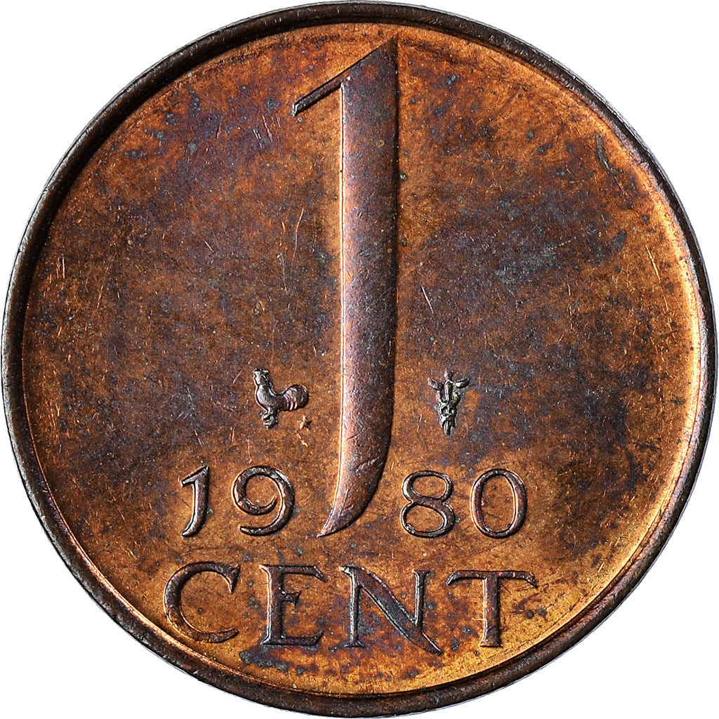 Moneta, Holandia, Juliana, Cent, 1980, EF(40-45), Brązowy, KM:180