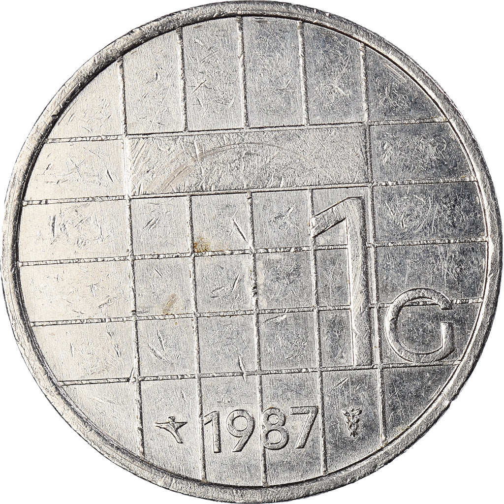 Coin, Netherlands, Beatrix, Gulden, 1987, VF(30-35), Nickel, KM:205