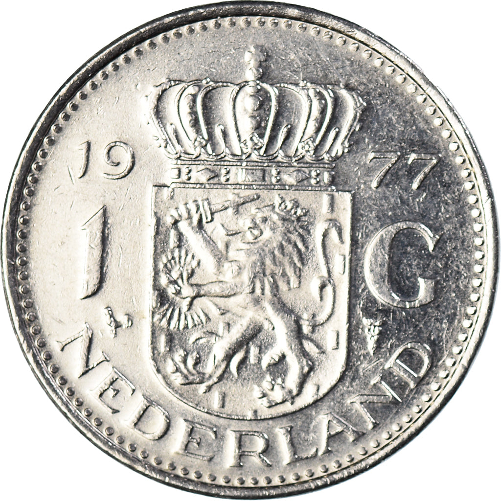 Coin, Netherlands, Juliana, Gulden, 1977, AU(55-58), Nickel, KM:184a