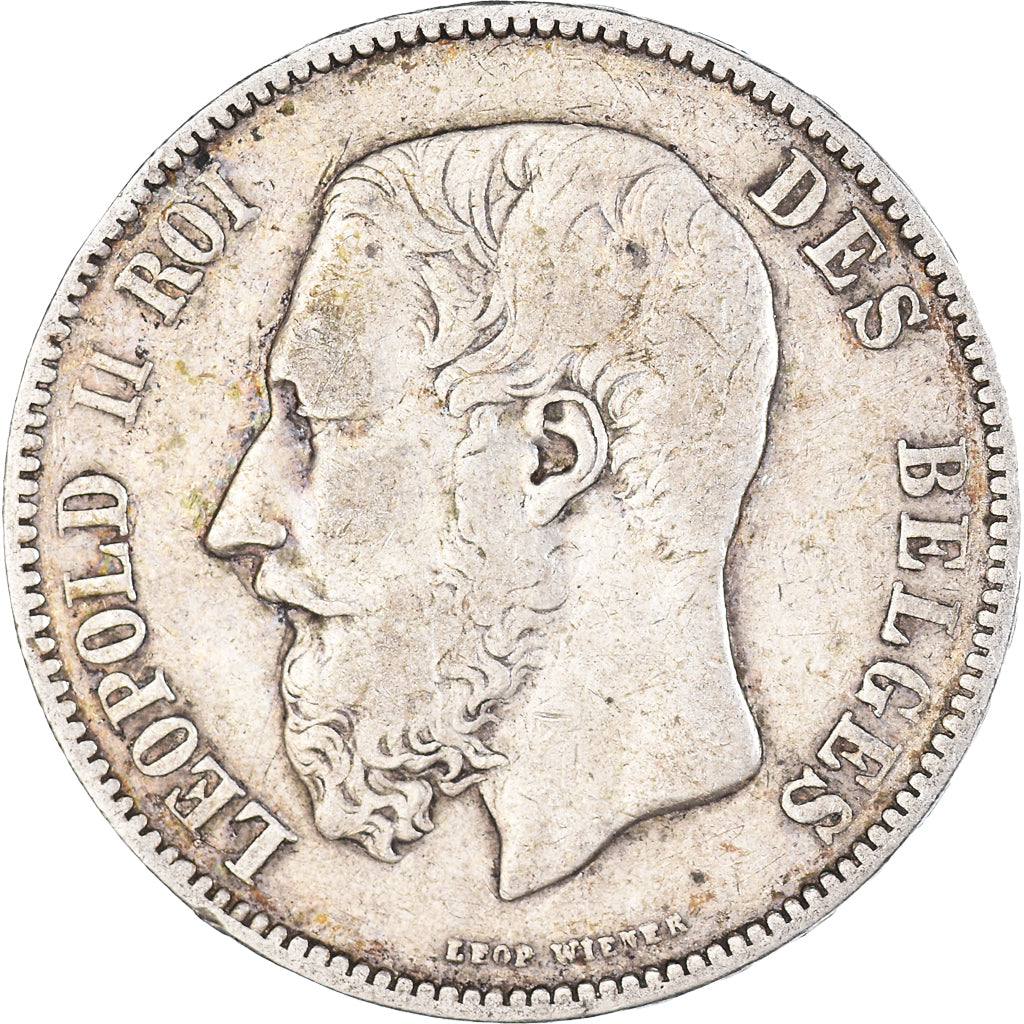 Moneta, Belgio, Leopold II, 5 Francs, 5 Frank, 1873, MB+, Argento, KM:24