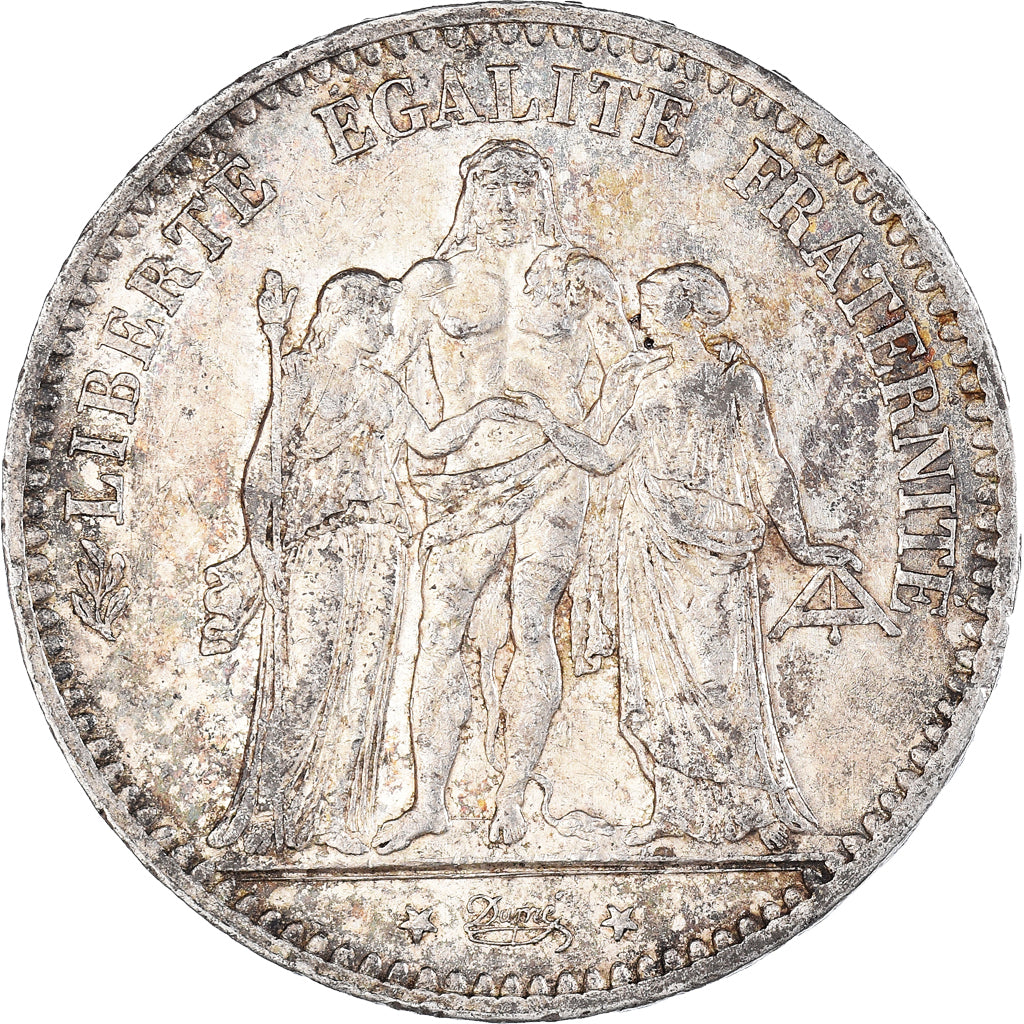 Moneda, Francia, Hercule, 5 Francs, 1876, Paris, BC+, Plata, KM:820.1