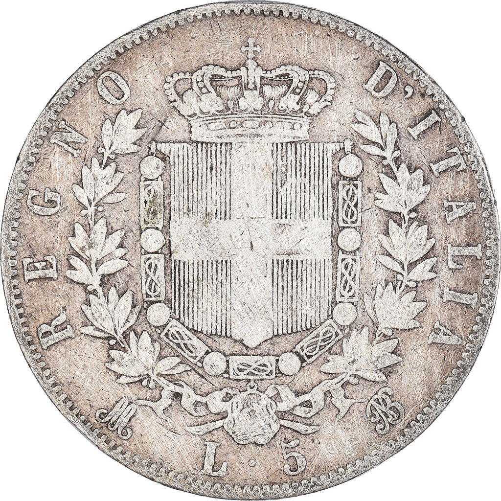 Monnaie, Italie, Vittorio Emanuele II, 5 Lire, 1871, Milan, TB+, Argent, KM:8.3