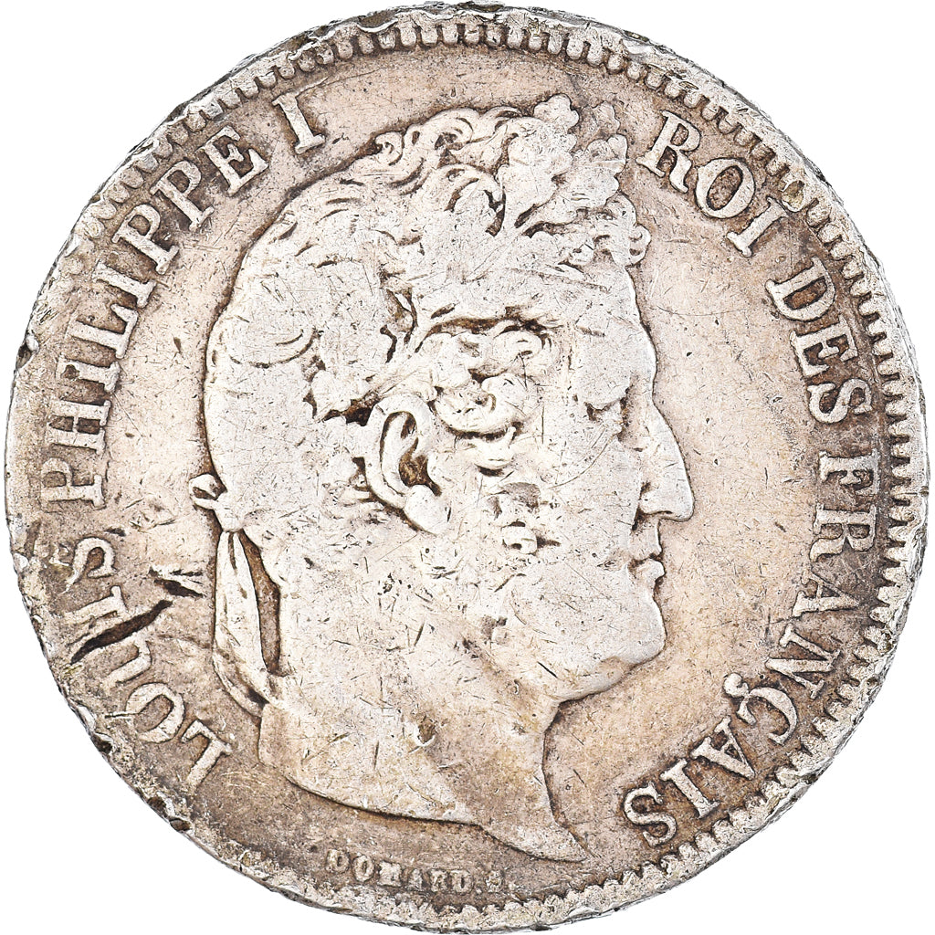 Moneta, Francia, Louis-Philippe, 5 Francs, 1831, Lyon, MB, Argento, KM:745.4