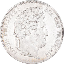 Coin, France, Louis-Philippe, 5 Francs, 1833, Paris, EF(40-45), Silver