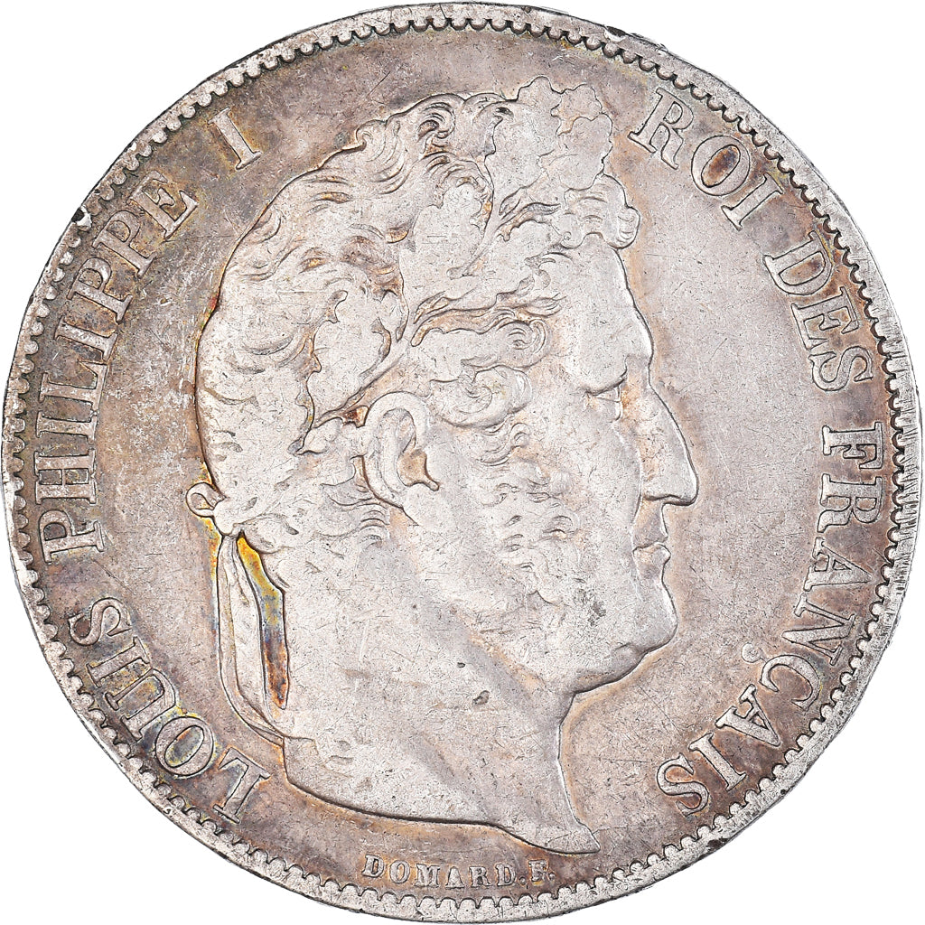 Moneda, Francia, Louis-Philippe, 5 Francs, 1847, Paris, BC+, Plata, KM:749.1