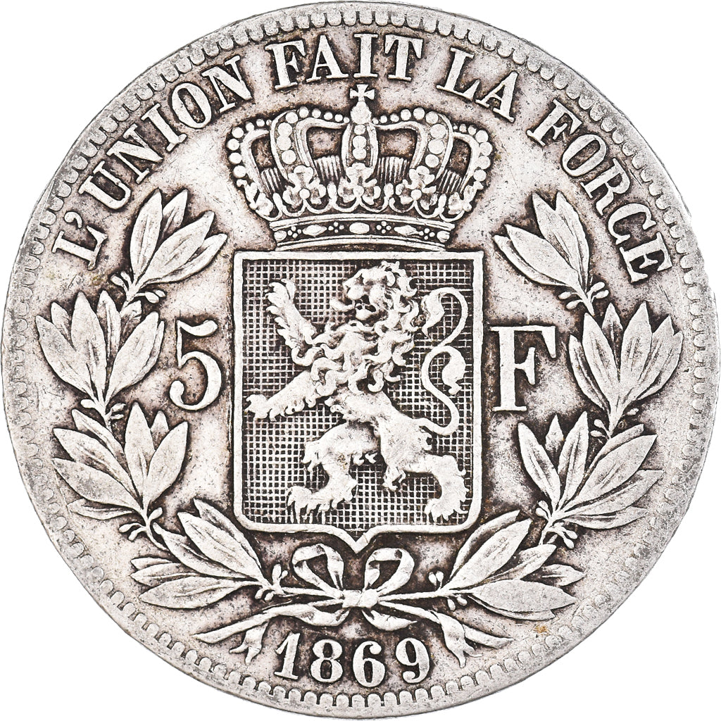 Monnaie, Belgique, Leopold II, 5 Francs, 5 Frank, 1869, TB+, Argent, KM:24