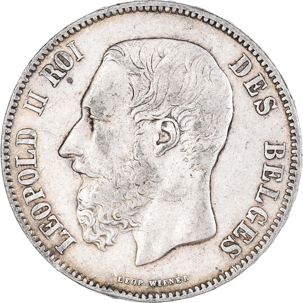 Coin, Belgium, Leopold II, 5 Francs, 5 Frank, 1869, EF(40-45), Silver, KM:24
