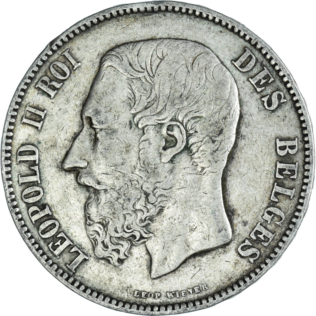 Münze, Belgien, Leopold II, 5 Francs, 5 Frank, 1873, S+, Silber, KM:24