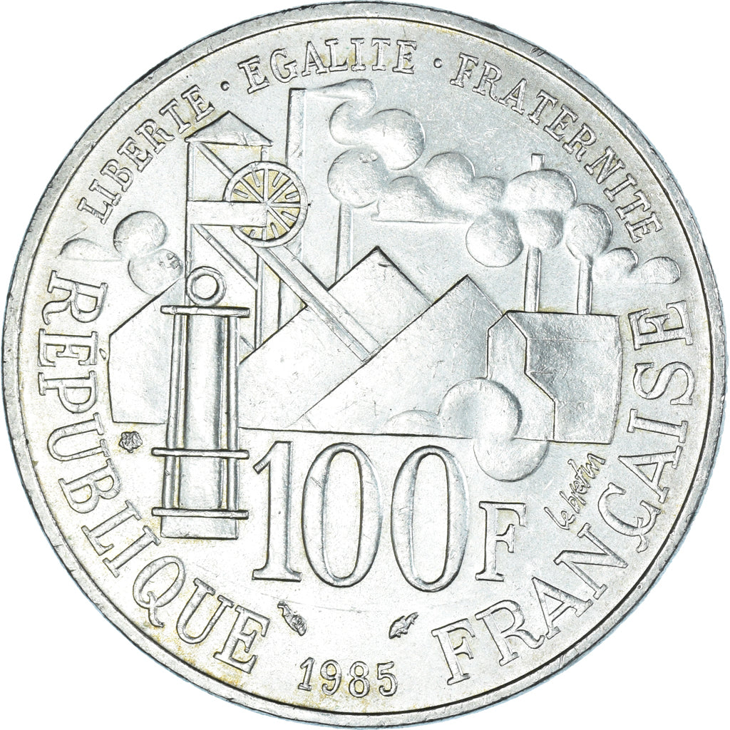 Moneta, Francia, Germinal, 100 Francs, 1985, BB+, Argento, KM:957