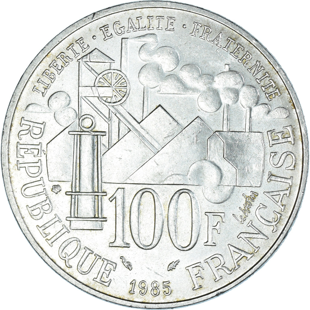 Coin, France, Germinal, 100 Francs, 1985, AU(50-53), Silver, KM:957