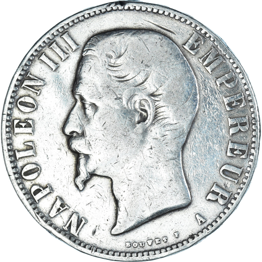 Moneta, Francja, Napoleon III, Napoléon III, 5 Francs, 1856, Paris, VF(20-25)