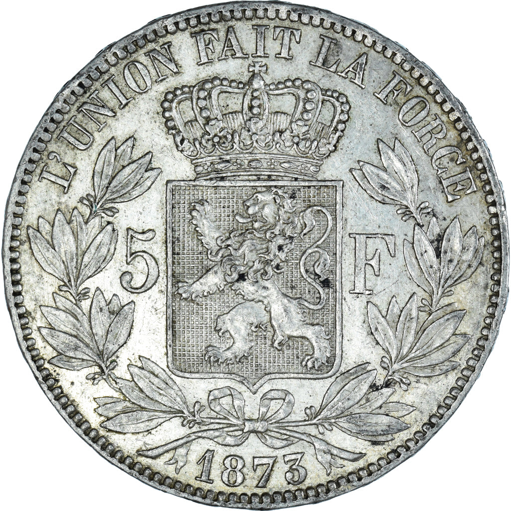 Coin, Belgium, Leopold II, 5 Francs, 5 Frank, 1873, EF(40-45), Silver, KM:24