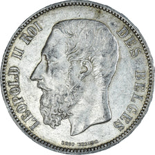 Coin, Belgium, Leopold II, 5 Francs, 5 Frank, 1873, AU(50-53), Silver, KM:24