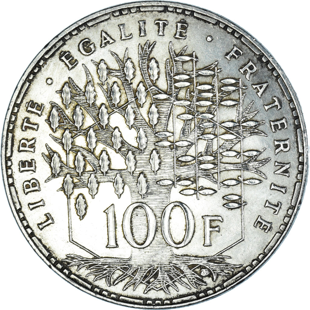 Moneda, Francia, Panthéon, 100 Francs, 1983, Paris, MBC+, Plata, KM:951.1