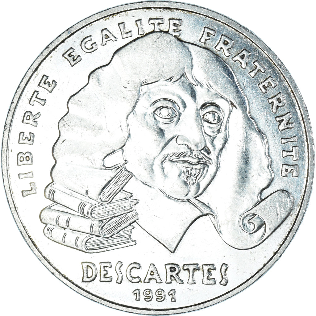 Monnaie, France, Descartes, 100 Francs, 1991, SUP, Argent, Gadoury:906, KM:996