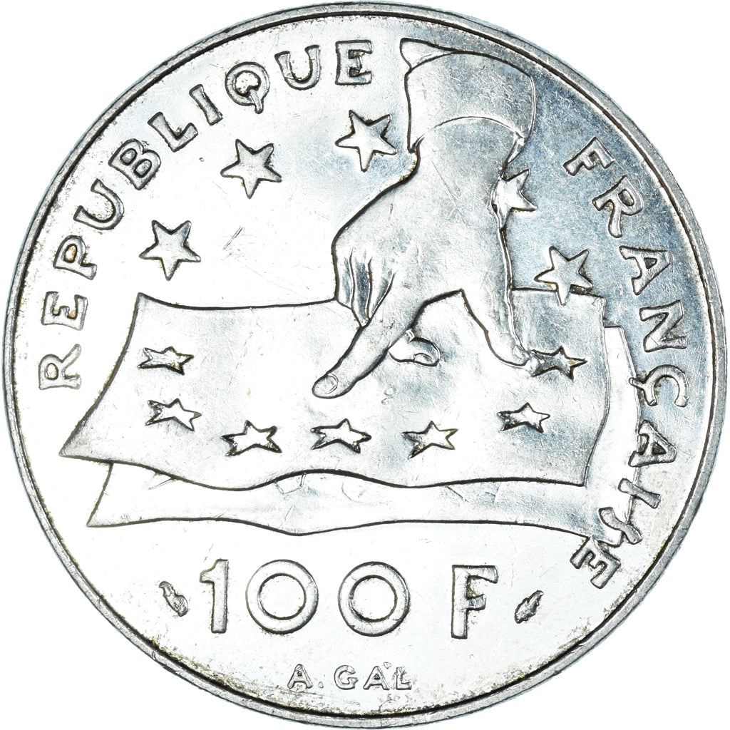 Monnaie, France, Descartes, 100 Francs, 1991, SUP, Argent, Gadoury:906, KM:996