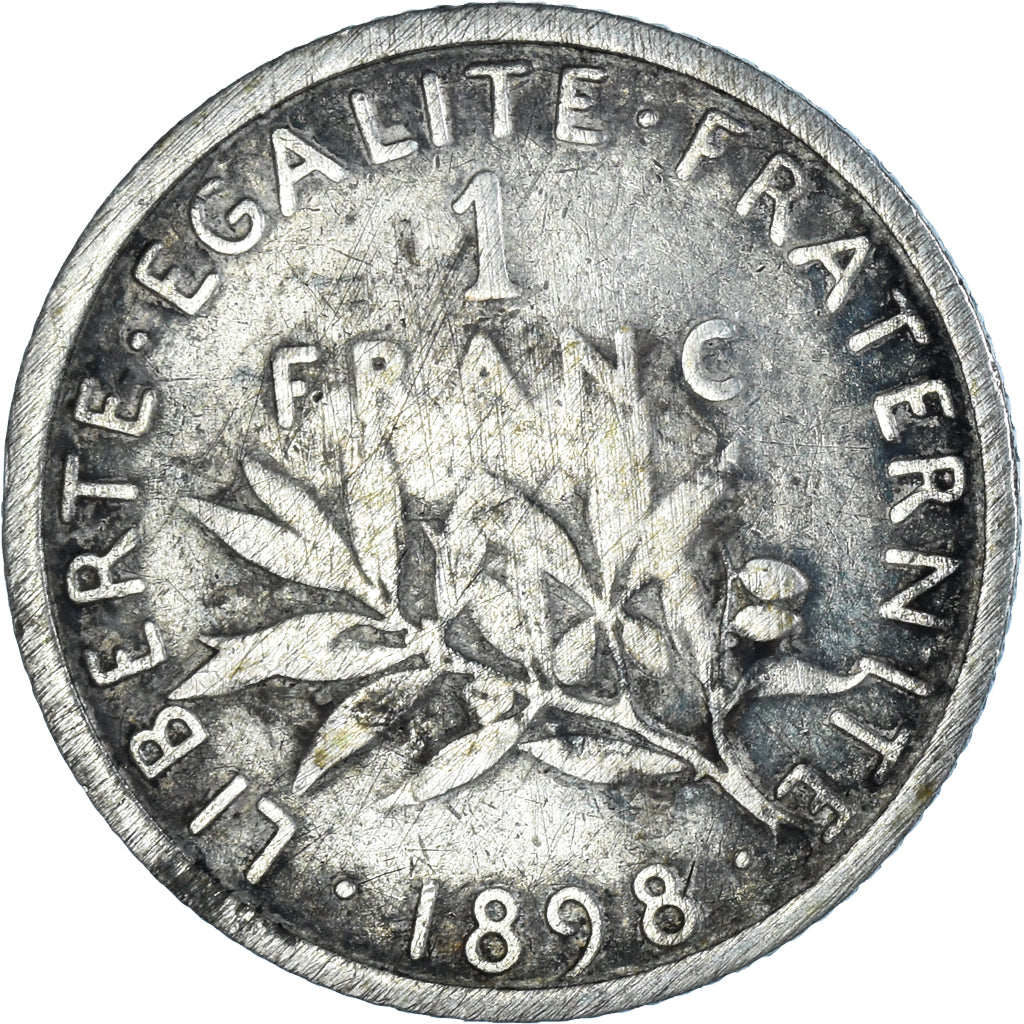 Coin, France, Semeuse, Franc, 1898, Paris, VF(30-35), Silver, KM:844.1
