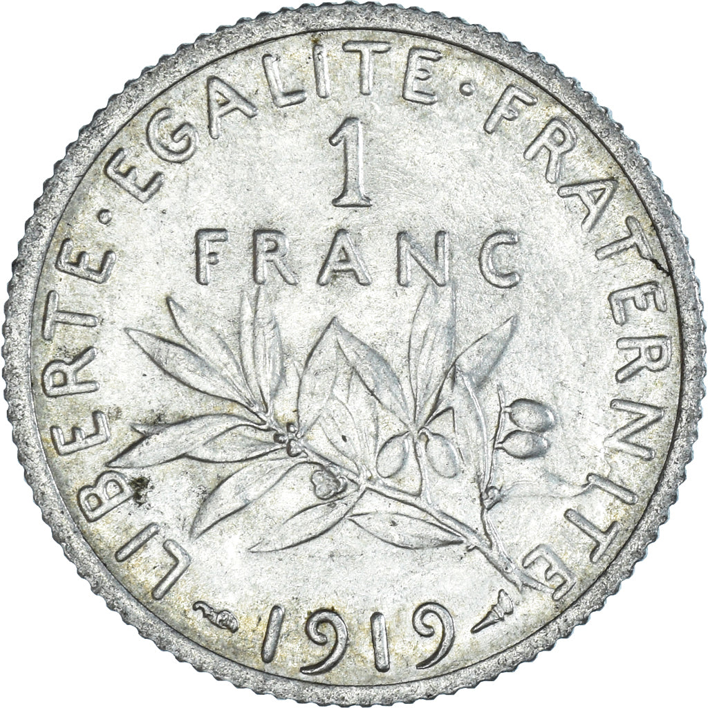 Coin, France, Semeuse, Franc, 1919, Paris, MS(63), Silver, KM:844.1