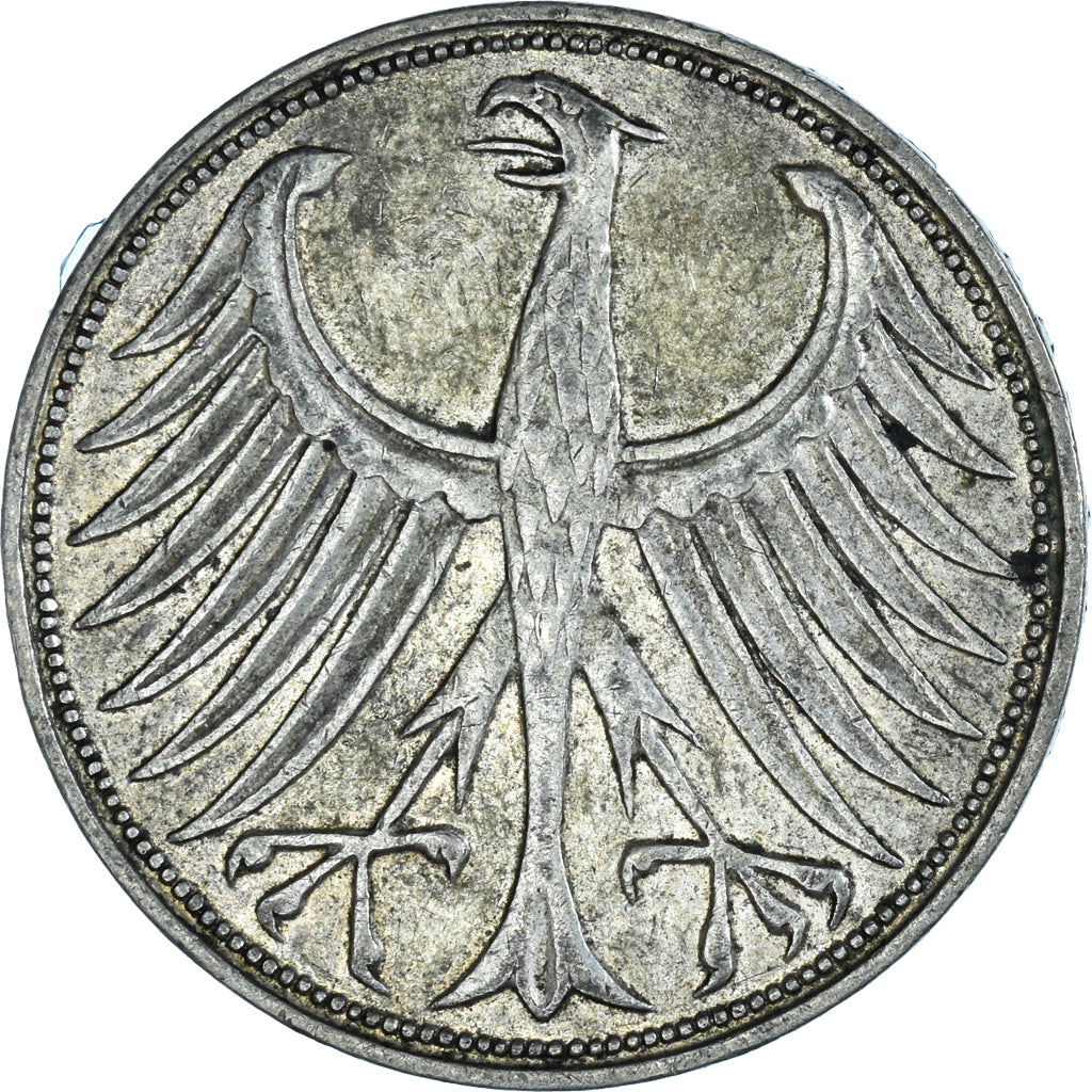 Moneta, GERMANIA - REPUBBLICA FEDERALE, 5 Mark, 1957, Hamburg, BB, Argento