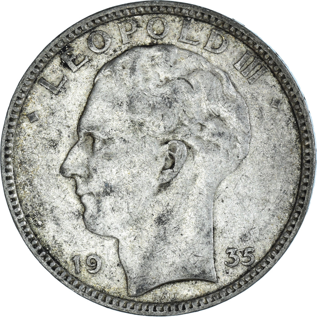 Coin, Belgium, 20 Francs, 20 Frank, 1935, Brussels, EF(40-45), Silver, KM:105
