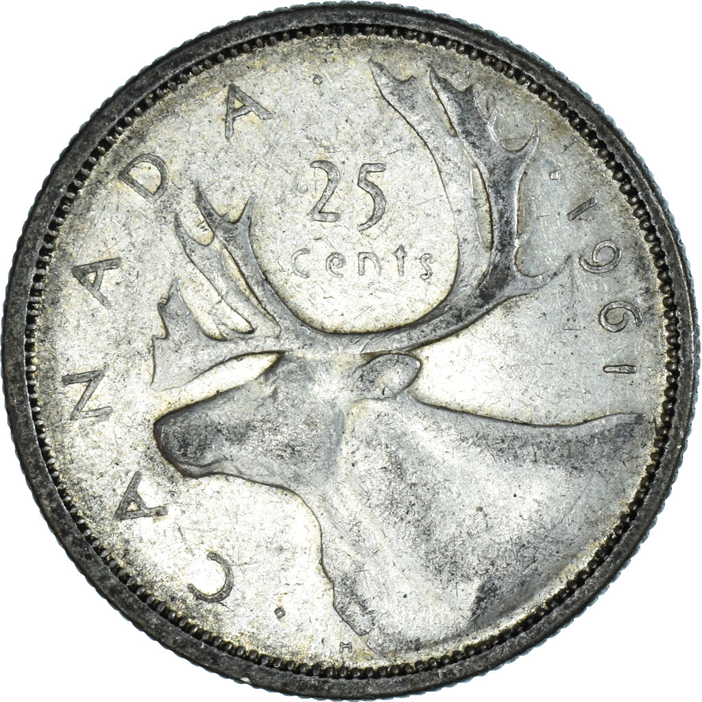 Coin, Canada, Elizabeth II, 25 Cents, 1961, Royal Canadian Mint, Ottawa