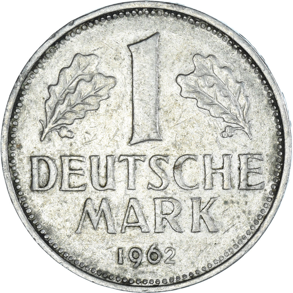 Coin, GERMANY - FEDERAL REPUBLIC, Mark, 1962, Hamburg, EF(40-45), Copper-nickel