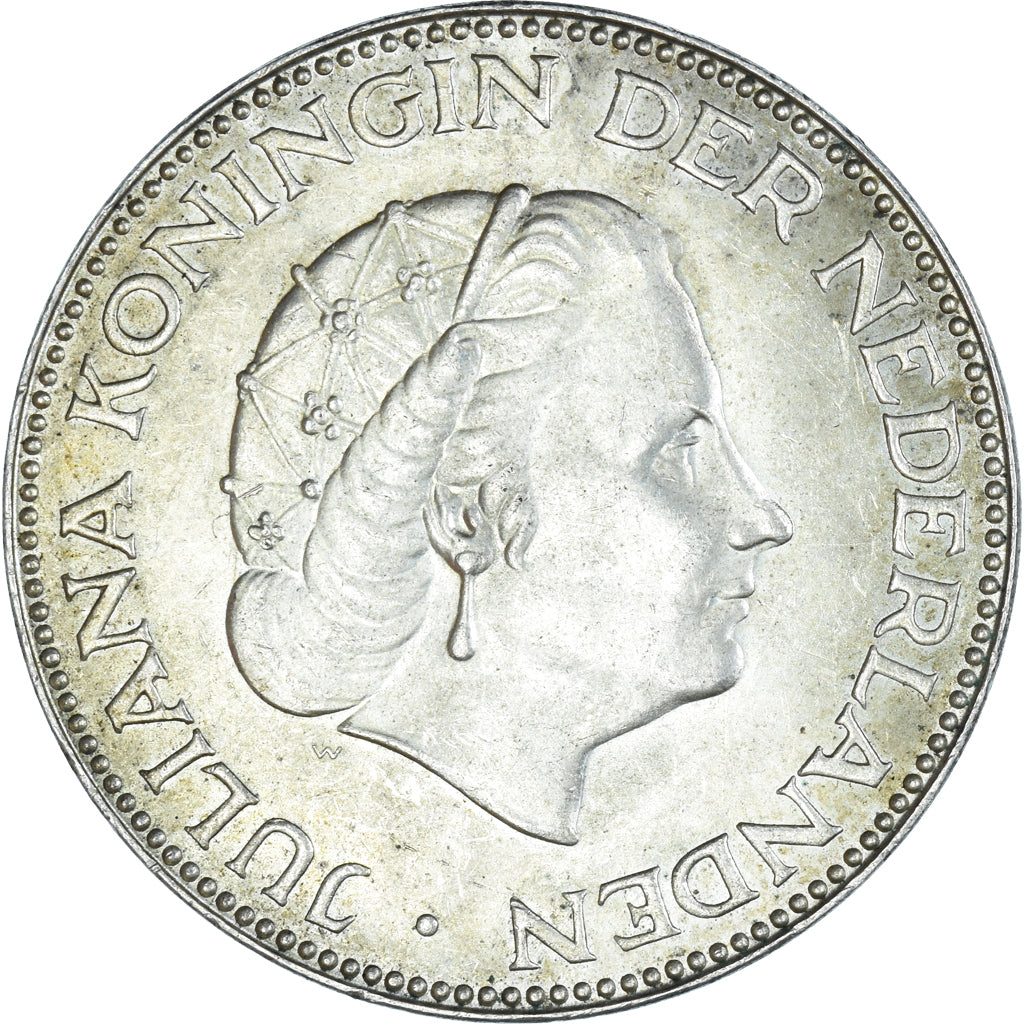 Moneda, Países Bajos, Juliana, 2-1/2 Gulden, 1959, EBC, Plata, KM:185