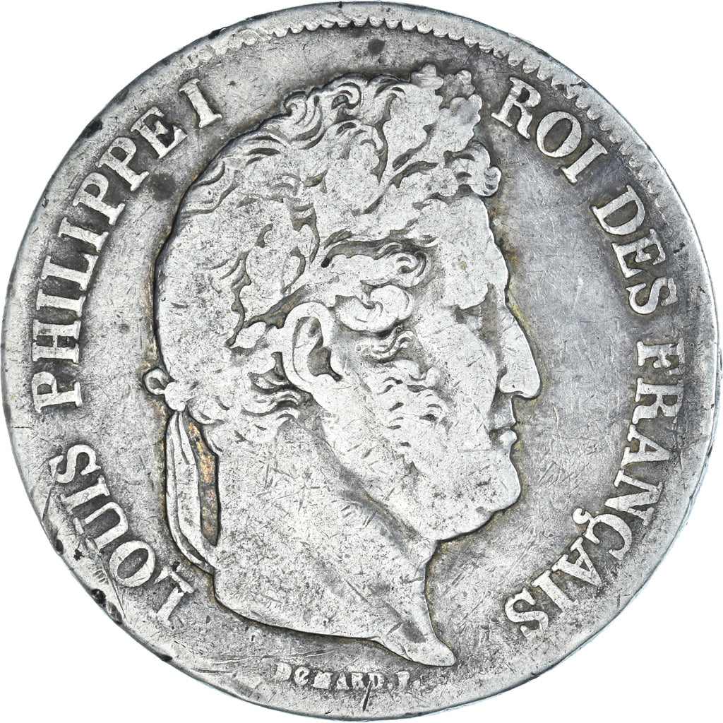 Moneda, Francia, Louis-Philippe, 5 Francs, 1834, Paris, BC+, Plata, KM:749.1