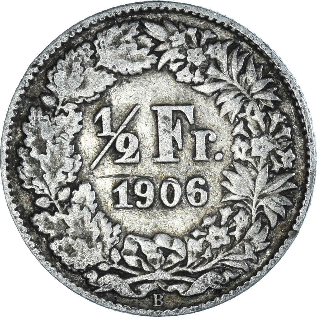 Coin, Switzerland, 1/2 Franc, 1906, Bern, EF(40-45), Silver, KM:23