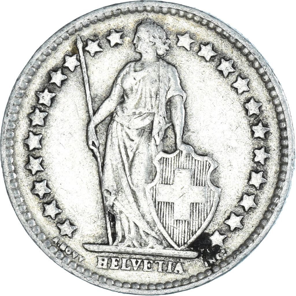 Coin, Switzerland, 1/2 Franc, 1939, Bern, AU(55-58), Silver, KM:23