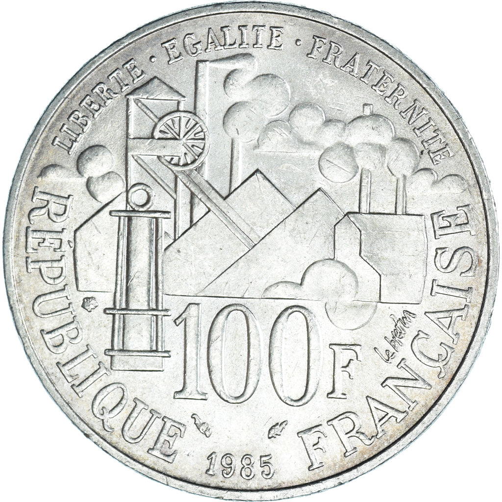 Moneda, Francia, Germinal, 100 Francs, 1985, EBC, Plata, KM:957, Gadoury:900
