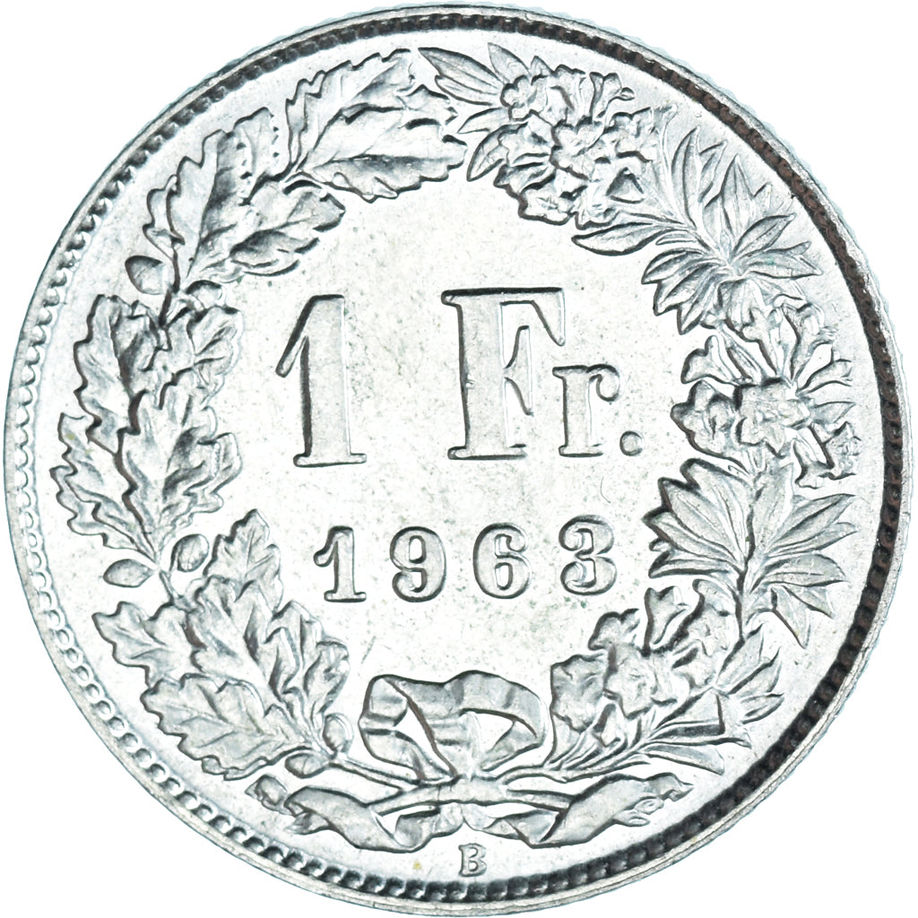 Moneta, Szwajcaria, Franc, 1963, Bern, MS(64), Srebro, KM:24