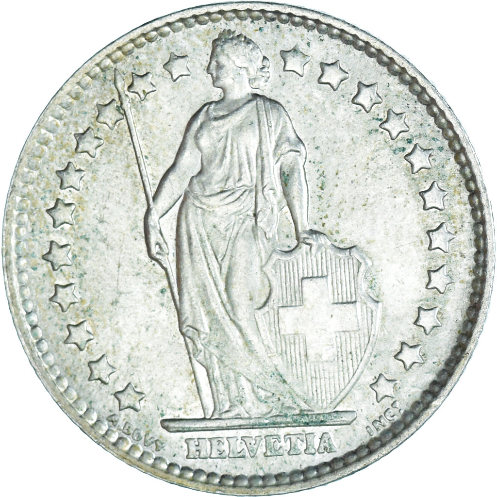 Moeda, Suíça, Franc, 1964, Bern, MS(63), Prata, KM:24