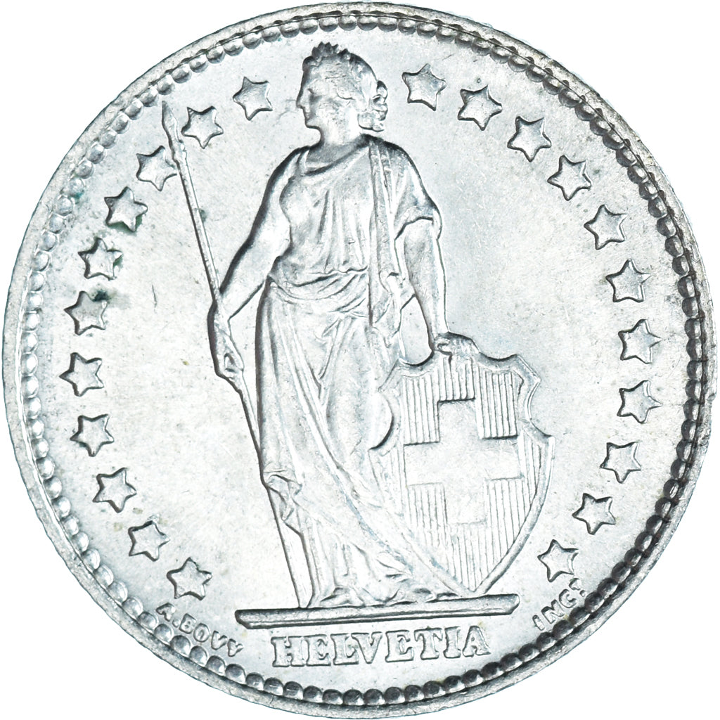 Moneta, Szwajcaria, Franc, 1964, Bern, MS(64), Srebro, KM:24