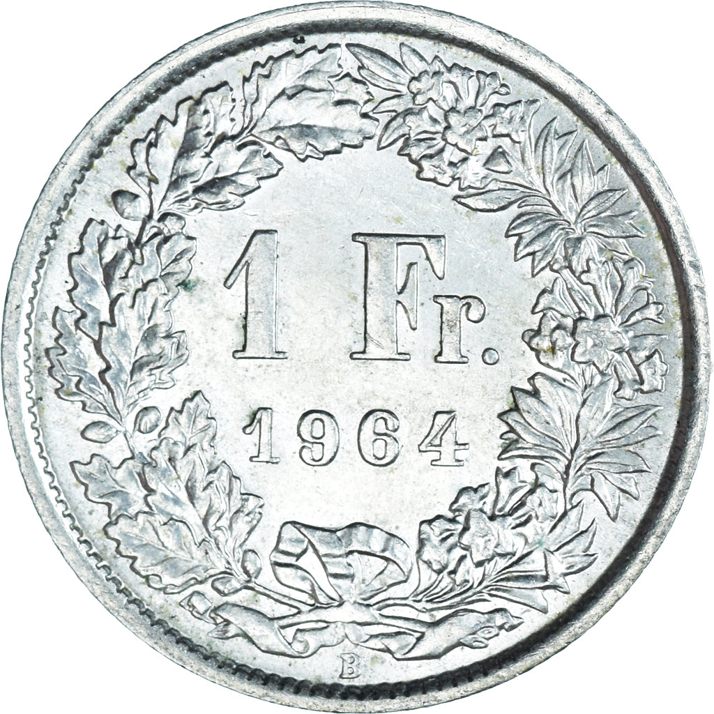 Moneta, Szwajcaria, Franc, 1964, Bern, MS(64), Srebro, KM:24