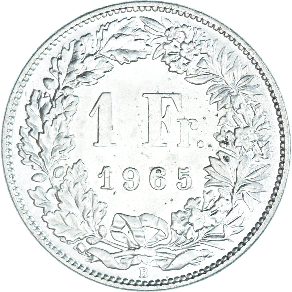 Moneta, Szwajcaria, Franc, 1965, Bern, MS(63), Srebro, KM:24