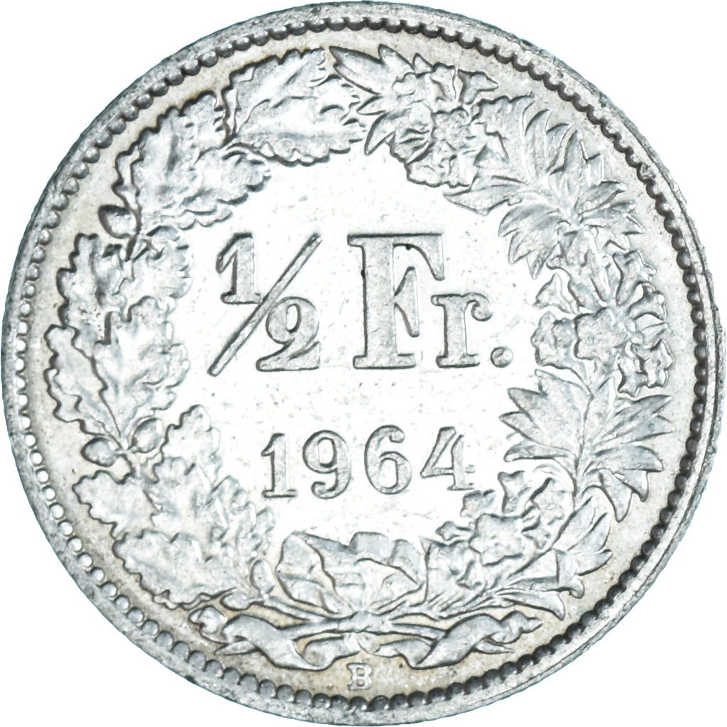 Münze, Schweiz, 1/2 Franc, 1964, Bern, UNZ, Silber, KM:23