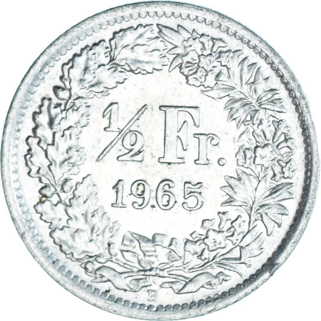 Moneda, Suiza, 1/2 Franc, 1965, Bern, SC, Plata, KM:23