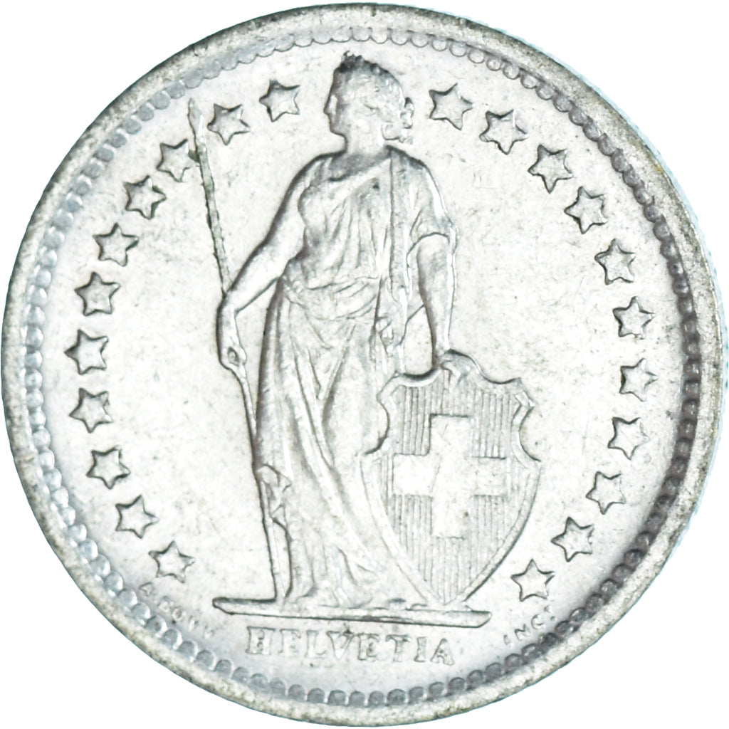 Coin, Switzerland, 1/2 Franc, 1965, Bern, MS(64), Silver, KM:23