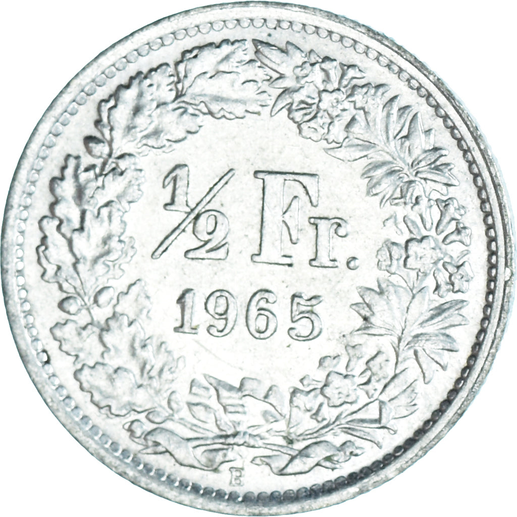 Coin, Switzerland, 1/2 Franc, 1965, Bern, MS(64), Silver, KM:23