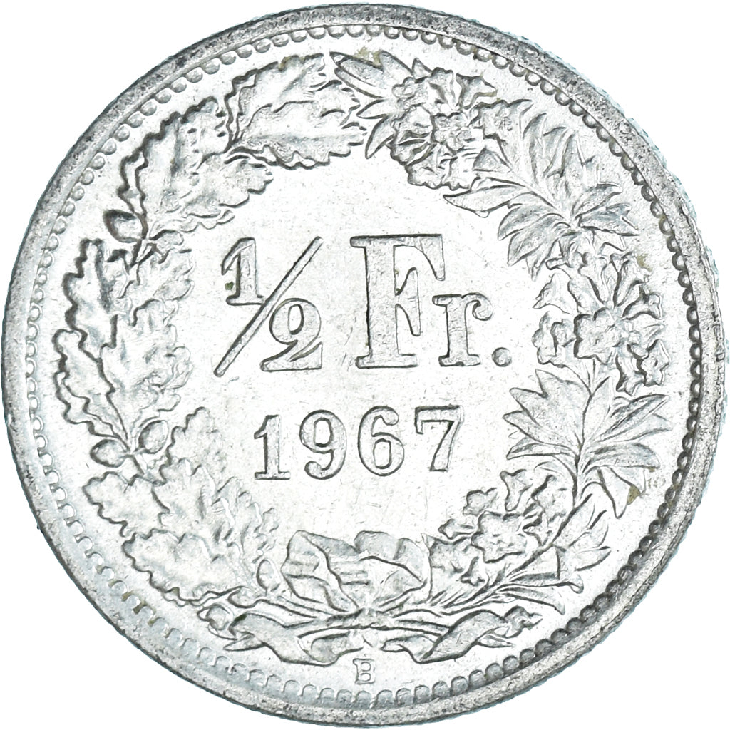 Moneda, Suiza, 1/2 Franc, 1967, Bern, SC, Plata, KM:23