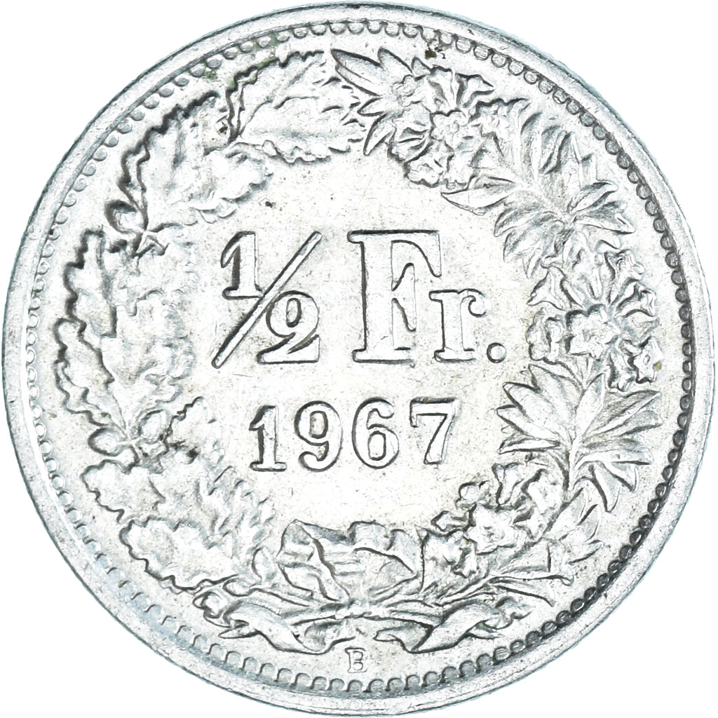 Moneta, Szwajcaria, 1/2 Franc, 1967, Bern, MS(63), Srebro, KM:23