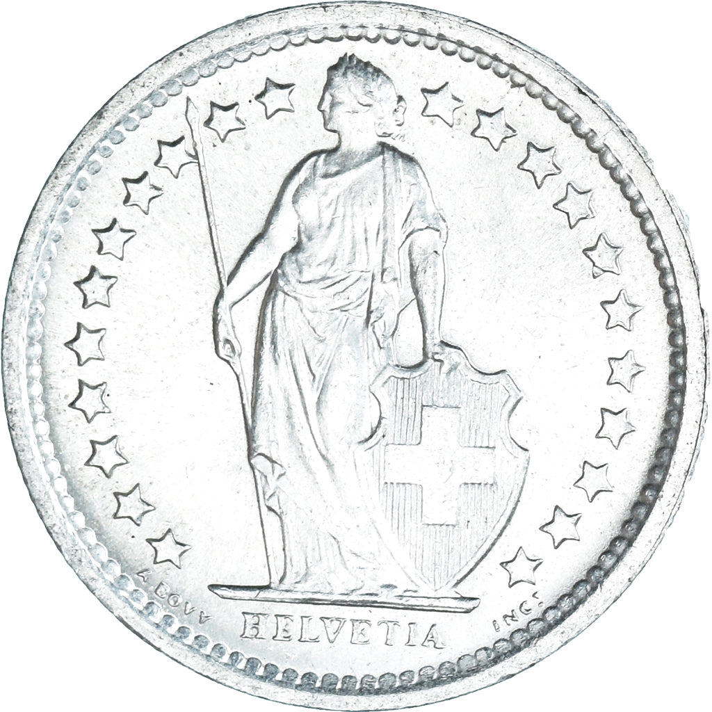 Coin, Switzerland, 1/2 Franc, 1967, Bern, MS(64), Silver, KM:23