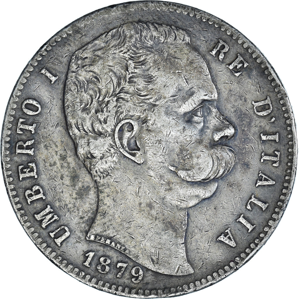 Munten, Italië, Umberto I, 5 Lire, 1879, Rome, ZF+, Zilver, KM:20