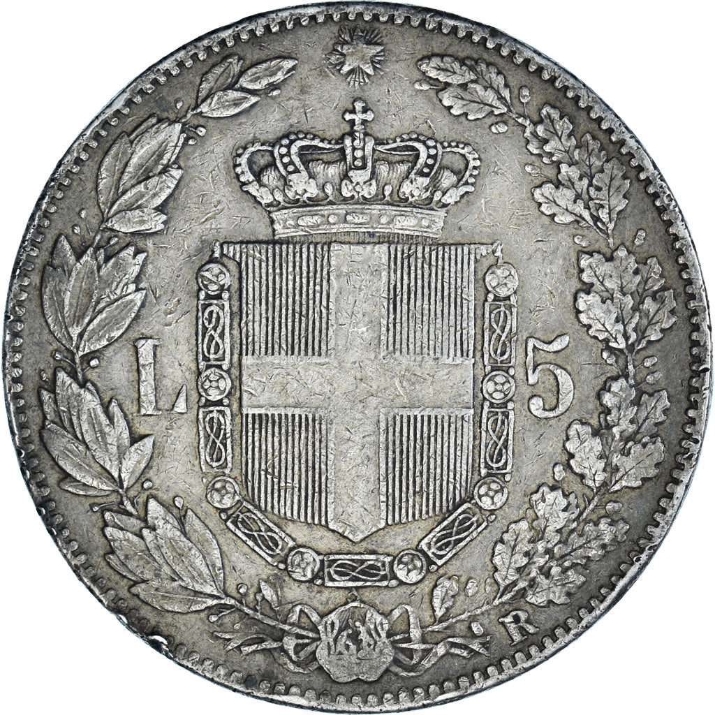 Munten, Italië, Umberto I, 5 Lire, 1879, Rome, ZF+, Zilver, KM:20