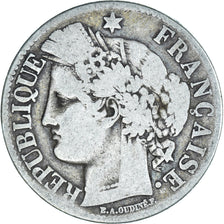 Moneta, Francia, Cérès, 2 Francs, 1871, Paris, MB, Argento, KM:817.1