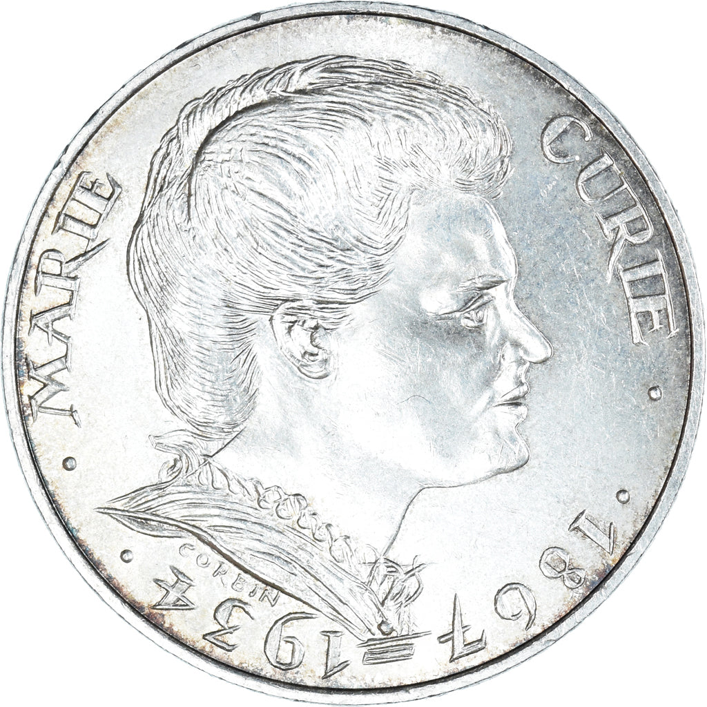 Moneda, Francia, Marie Curie, 100 Francs, 1984, MBC+, Plata, KM:955, Gadoury:899